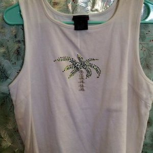 Womens Medium Palm Tree Sequins